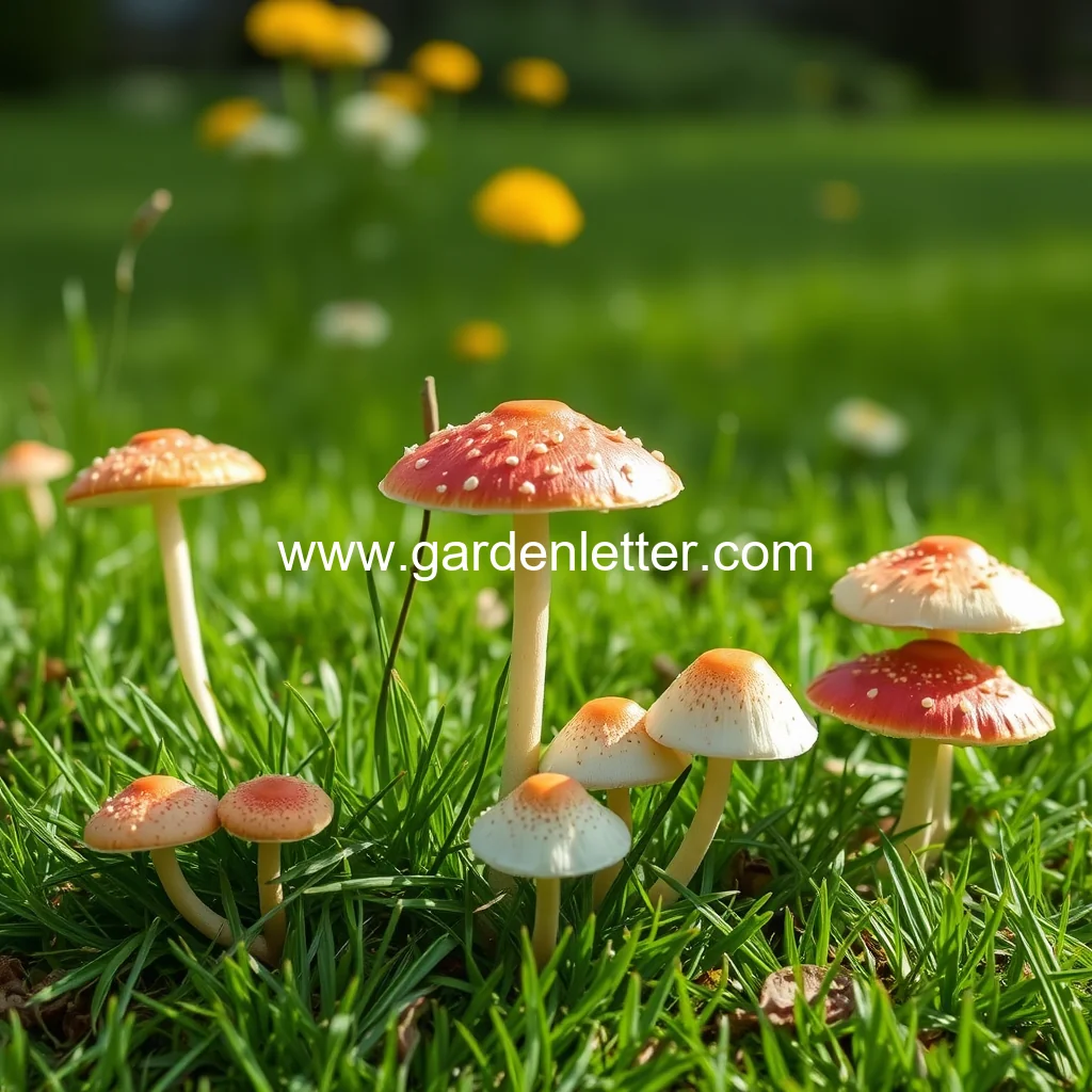 Artistic representation for Lawn mushrooms will reappear unless gardeners use common kitchen items