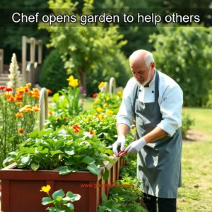 Artistic representation for Chef opens garden to help others
